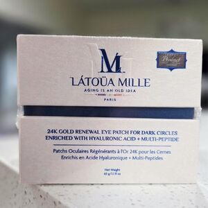 LATOUA MILLE 24K Gold Renewal Eye Patches - White & Navy